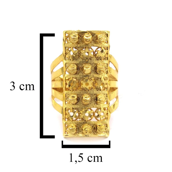 Çelik Yüzük Kadın Altın Kaplama Dorikalı Kaburga ModelYZK-495 - 4