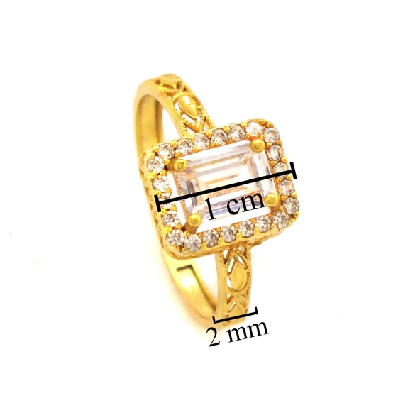 Çelik Baget Yüzük Altın Kaplama Desenli YZK-447 - 3