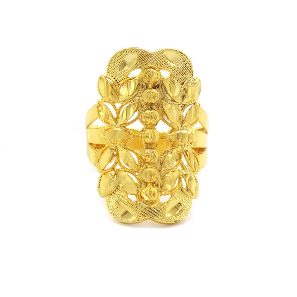 Çelik Yüzük Altın Kaplama Arpa Kesim Dorikalı Kaburga YZK -486