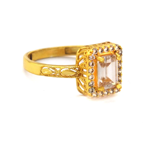 Çelik Baget Yüzük Altın Kaplama Desenli YZK-447 - 4