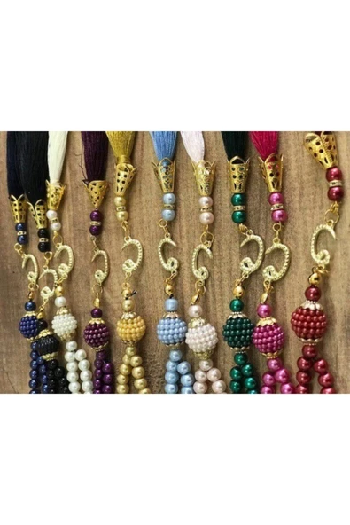 Renkli Çeyizlik İnci Tespih 10 Adet - 3