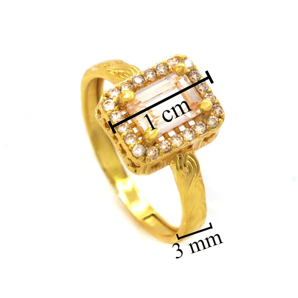 Çelik Baget Yüzük Altın Kaplama Örgü Desenli YZK-442 - 4