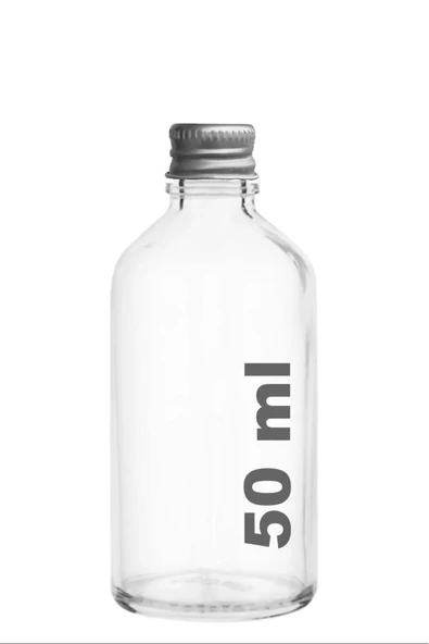 BUTİK CENTER - Gümüş Kapak Shot Şişesi 50 Cc Kolonya Koku Hediyelik Beyaz Cam Şişe 6 Adet