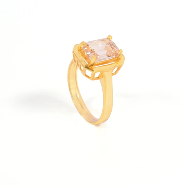 Çelik Baget Yüzük Altın Kaplama Düz Kenarlı YZK-452