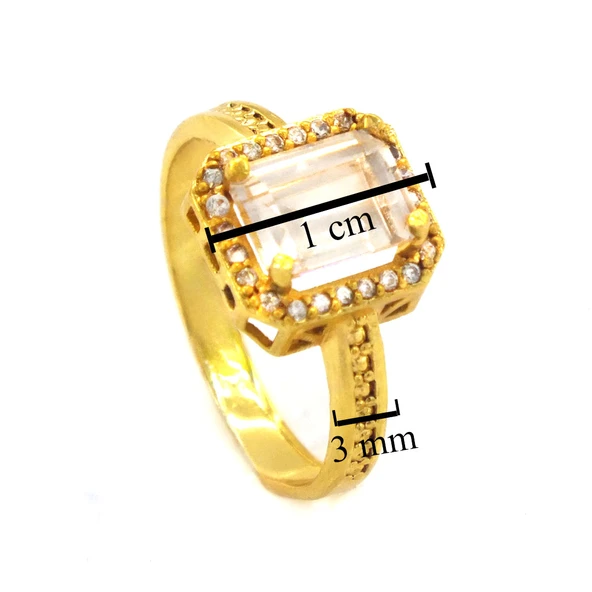 Çelik Baget Yüzük Altın Kaplama YZK-455 - 4