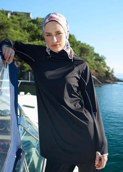 Spor Şal Desen Tesettür Mayo