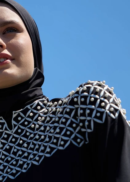 Tesettür Mayo- İnci Nakışlı - 8