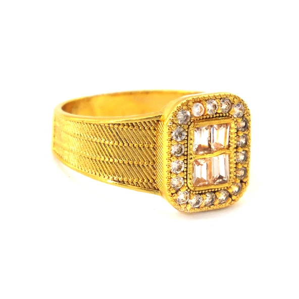 Altın Kaplama Zirkon Taşlı Hasır Model Baget Yüzük YZK-446 - 3