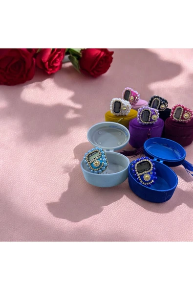 BUTİKCENTER 10 Adet Kadife Kaplı Oval Kutulu Zikirmatik (Mevlit-sünnet-hac-umre)