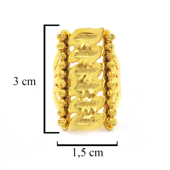 Çelik Yüzük Altın Kaplama Dorikalı Kaburga YZK-484 - 4