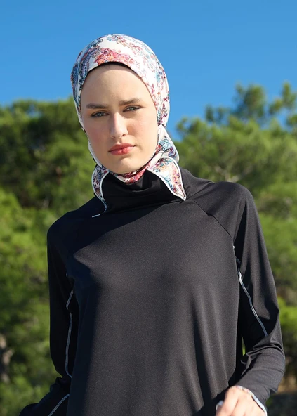 Spor Şal Desen Tesettür Mayo - 3