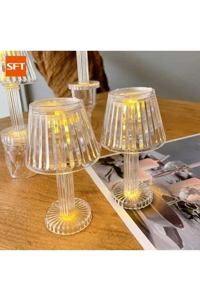 Kristal Gece Lambası Mini Boy Pilli Abajur Model Cafe Restorant 12 Cm - 7