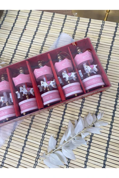 6 Lı Mini Ahşap Atlı Karınca-pembe Renk - Resim 2