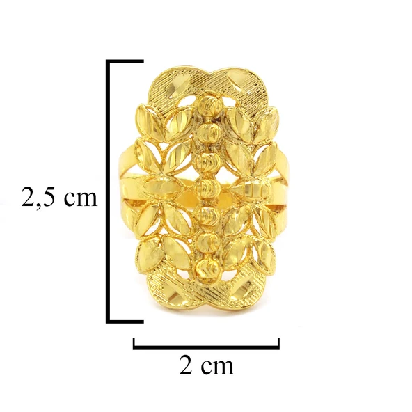 Çelik Yüzük Altın Kaplama Arpa Kesim Dorikalı Kaburga YZK -486 - 4