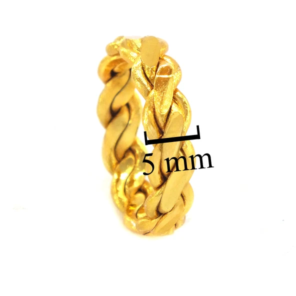 Çelik Yüzük Kadın Altın Kaplama 3'lü Adana Burma YZK-462 - 3