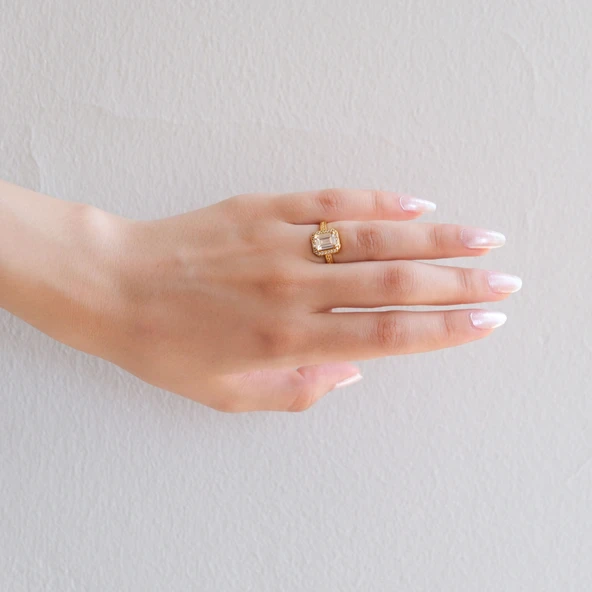 Çelik Baget Yüzük Altın Kaplama YZK-455 - 2