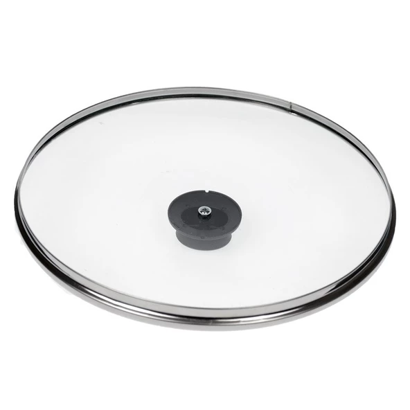 Tüm Tencerelere Uygun Kaliteli Kulplu Cam Kapak 32 cm - 3