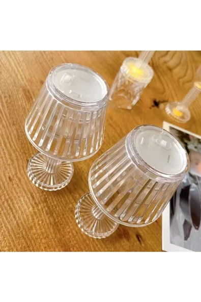 Kristal Gece Lambası Mini Boy Pilli Abajur Model Cafe Restorant 12 Cm - 2