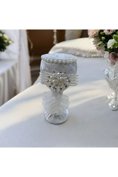 BUTİKCENTER Beyaz Düğün Nikah Takı İçin İğnelik, Kına Gecesi Gelin Damat Söz Nişan Sünnet İğnedanlık