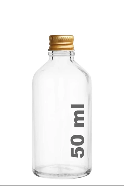 BUTİK CENTER 50 ml Şeffaf 50 Cc Kolonya Koku Hediyelik Beyaz Cam Şişe 6 Adet