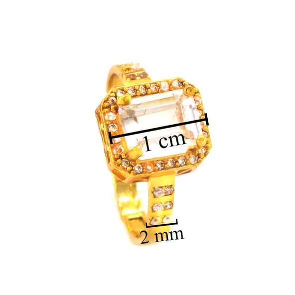 Çelik Baget Yüzük Altın Kaplama Desenli YZK-448 - 3