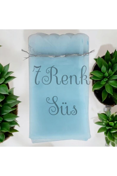 Yasin Tesbih Hediyelik Tül Kesesi,Havlu Kesesi 15x25 Cm 10 Adet MaviTül Kese