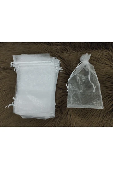 Yasin Tesbih Hediyelik Tül Kesesi,havlu Kesesi 15x25 Cm 25 Adet Beyaz Tül Kese