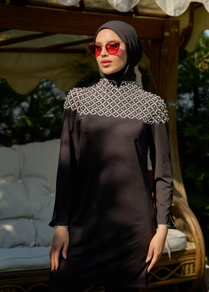 Tesettür Mayo- İnci Nakışlı - 2