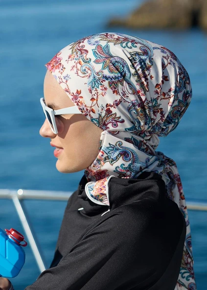 Spor Şal Desen Tesettür Mayo - 5