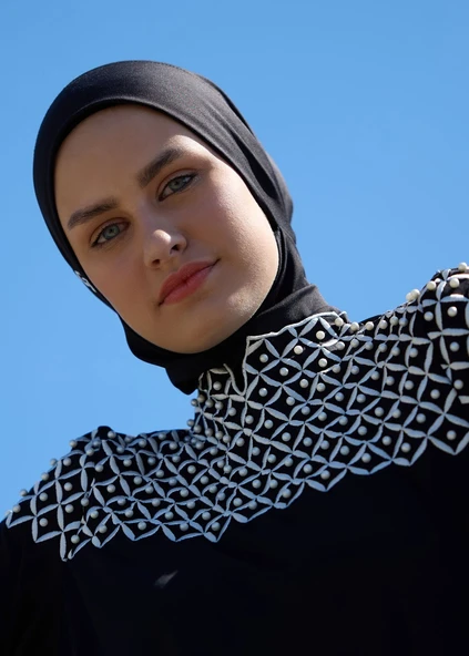İnci Nakışlı Tesettür Mayo - 9