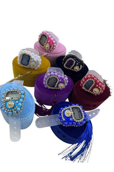 BUTİKCENTER 10 Adet Kadife Kaplı Oval Kutulu Zikirmatik (Mevlit-sünnet-hac-umre) - 4