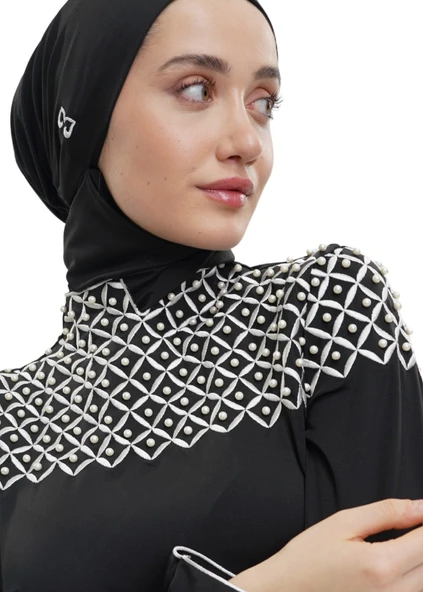 Tesettür Mayo- İnci Nakışlı - 5
