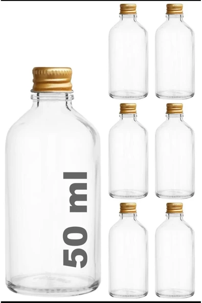 BUTİK CENTER 50 ml Şeffaf 50 Cc Kolonya Koku Hediyelik Beyaz Cam Şişe 6 Adet - Resim 2