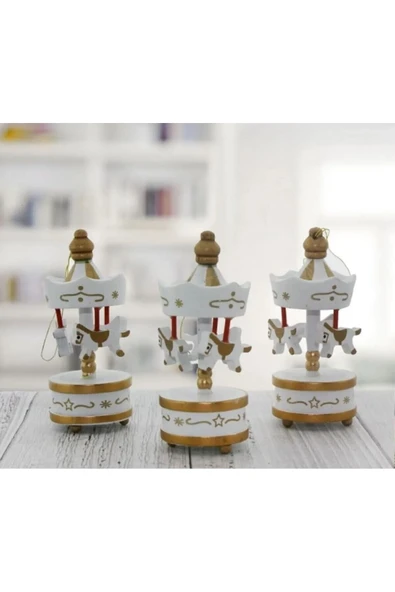 Krem Ahşap Mini Atlı Karınca 6lı Set Nostaljik Ahşap El Yapımı Atlı Karınca Dekoratif 6'lı Süsler - 4