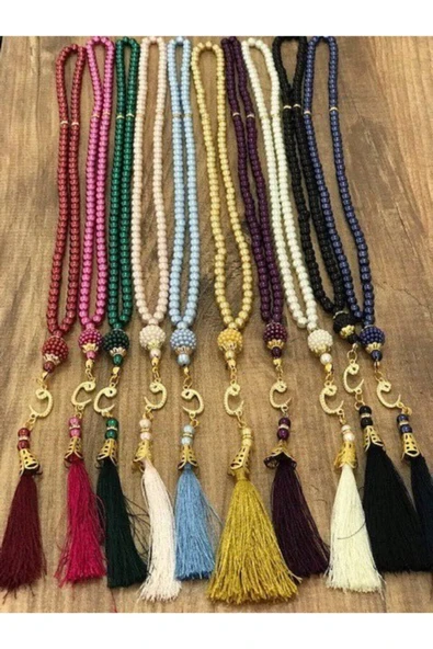 Renkli Çeyizlik İnci Tespih 10 Adet - 2