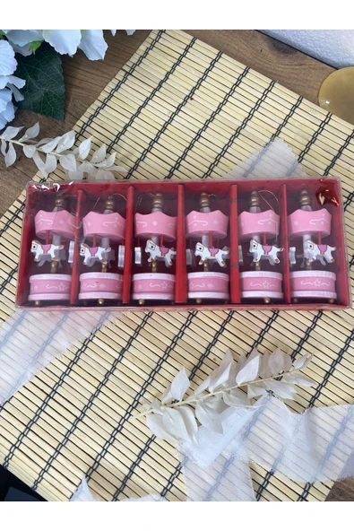 6 Lı Mini Ahşap Atlı Karınca-pembe Renk