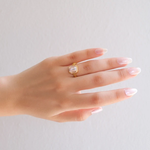 Çelik Baget Yüzük Altın Kaplama YZK-440 - 2