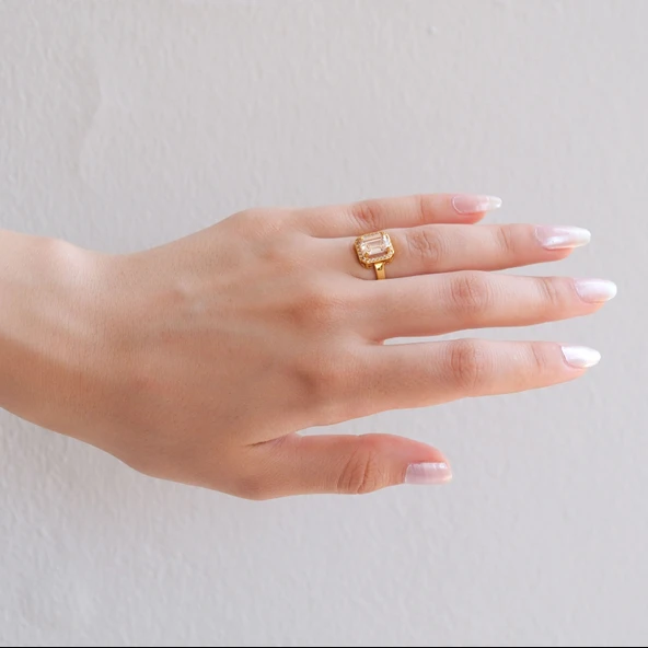 Çelik Baget Yüzük Altın Kaplama Düz Kenar YZK-456 - 2