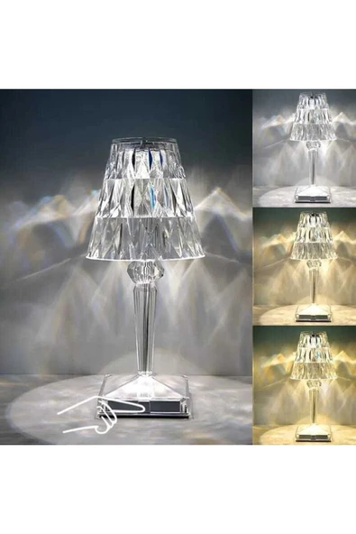 Masa Lambası Kristal Elmas Led Masa Lambası Bar Restoran Masa Lambası Kristal