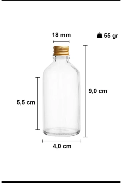 BUTİK CENTER 50 ml Şeffaf 50 Cc Kolonya Koku Hediyelik Beyaz Cam Şişe 6 Adet - Resim 4