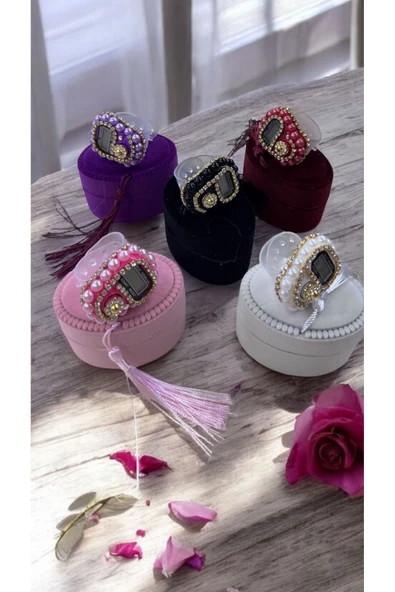 BUTİKCENTER 10 Adet Kadife Kaplı Oval Kutulu Zikirmatik (Mevlit-sünnet-hac-umre) - 3