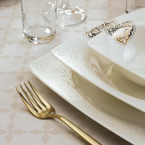 Emsan Fiore Fine Bone Kare 61 Parça 12 Kişilik Yemek Takımı - 2