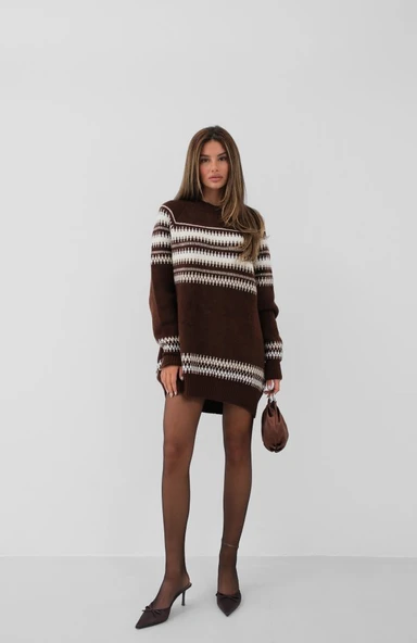 Nakışlı Oversize Kazak