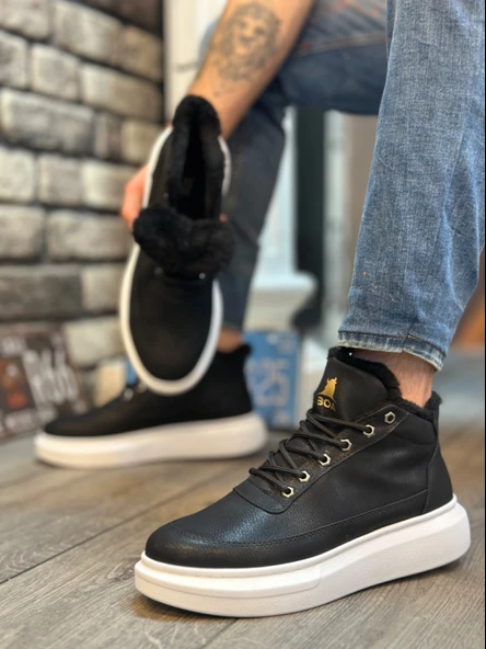 ET0151 İçi Kürklü Bağcıklı Erkek Tarz Spor Bot - 3