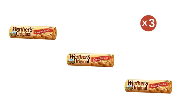 Werther's Original Cream Candies Karamel Kaplı Krema Şeker 50 g (3 ADET)