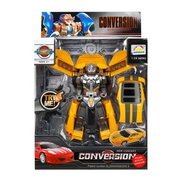 Nessiworld 1:24 Sesli ve Işıklı Dönüşebilen Robot 22 cm - 2