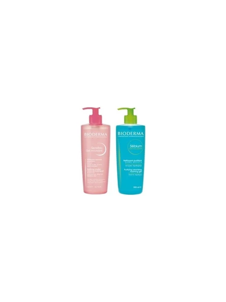 Bioderma Sebium Gel Moussant 500 ml & Sensibio Gel Moussant 500 ml