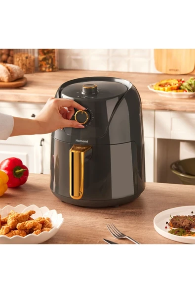 HOMEND Airfryday 2505h 8 Farklı Programlı, 4,3 Litre Airfryer Antrasit