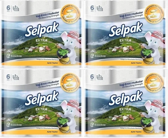 Selpak Kağıt Havlu (3 Katlı) 24 Lü Set Extra (4PK*6)