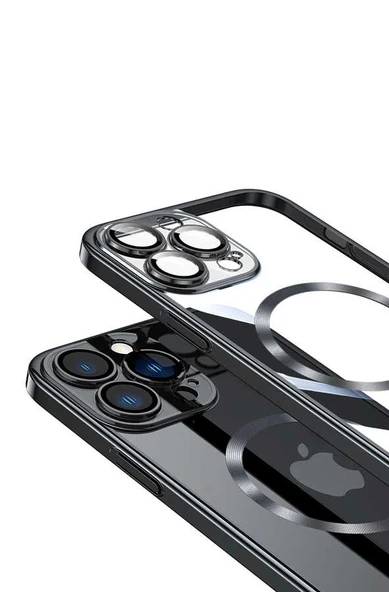 iPhone 13 Pro Max Kılıf Wireless Şarj Özellikli Sert PC Riksos M-safe Kapak - Resim 10